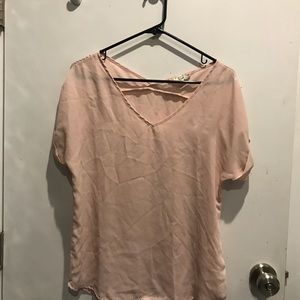 Blush pink short sleeve blouse